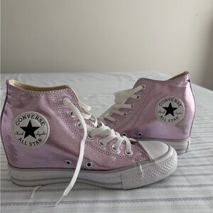 Converse Women's Light Pink Wedge High-Top Sneakers